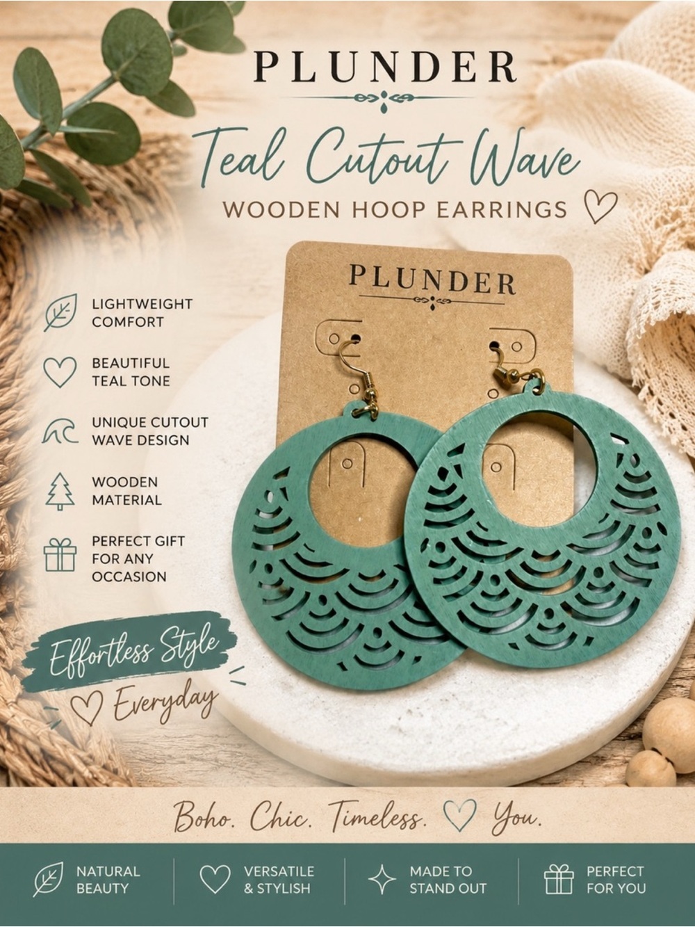 Sage Green Laser-Cut Circle Drop Earrings